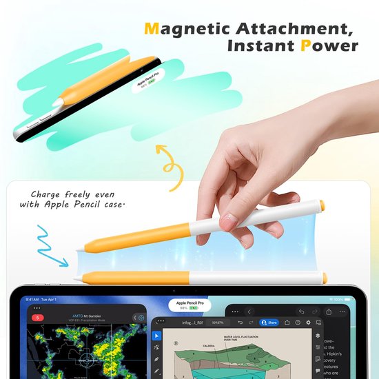 Pencil Case - Crystal Clear Design - Beschermhoes - Geschikt voor Apple Pencil Pro - 2e Generatie - Slank Profiel - Bescherming tegen Krassen - Pencil Sleeve — afbeelding 2