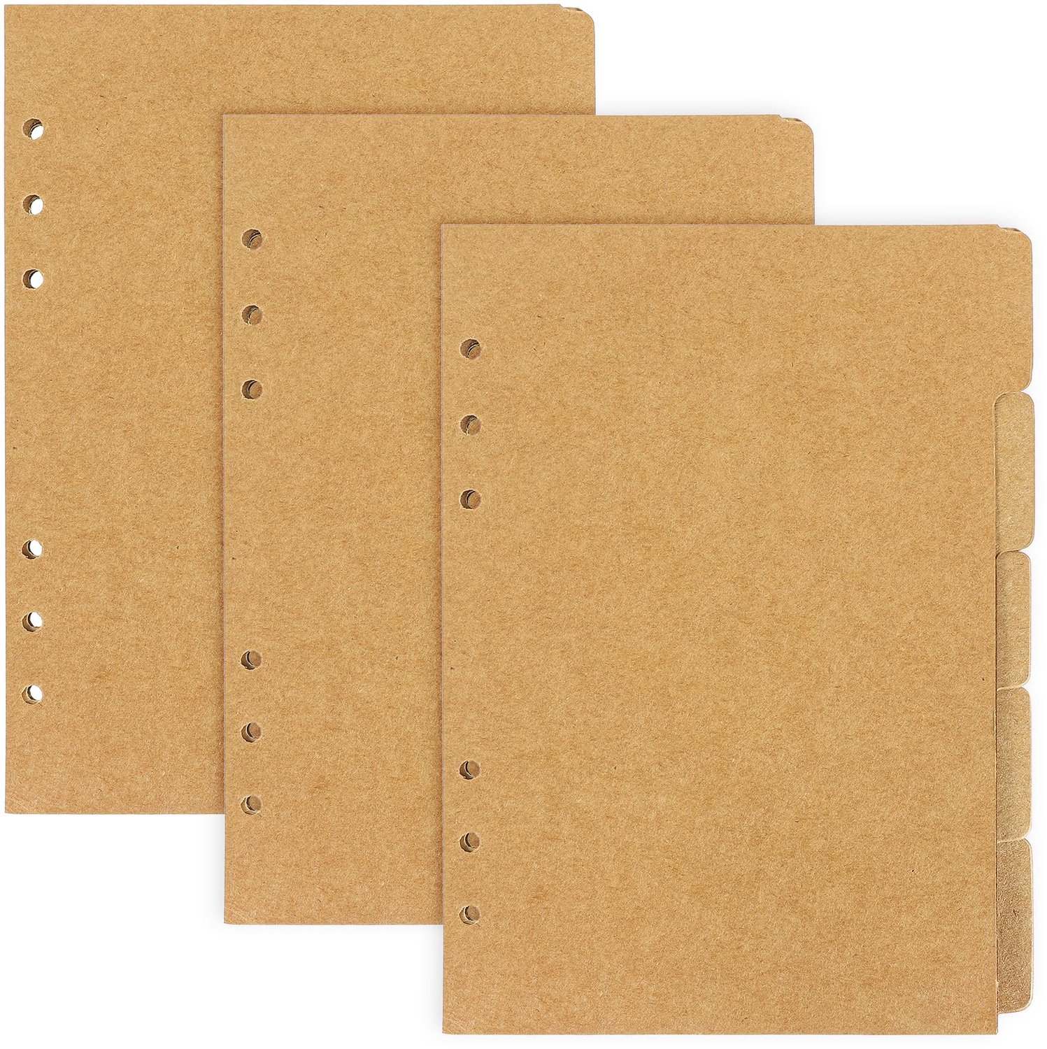Set van 3 A5 Kraftpapier Divider voor Ringbinders