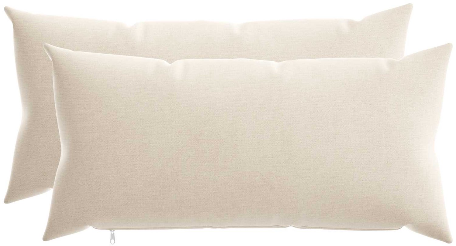 vidaXL Dekenkussen - 2 - st - HEERLEN - Crèmekleurig - 40 - x - 70 - cm - Chenille - Stof
