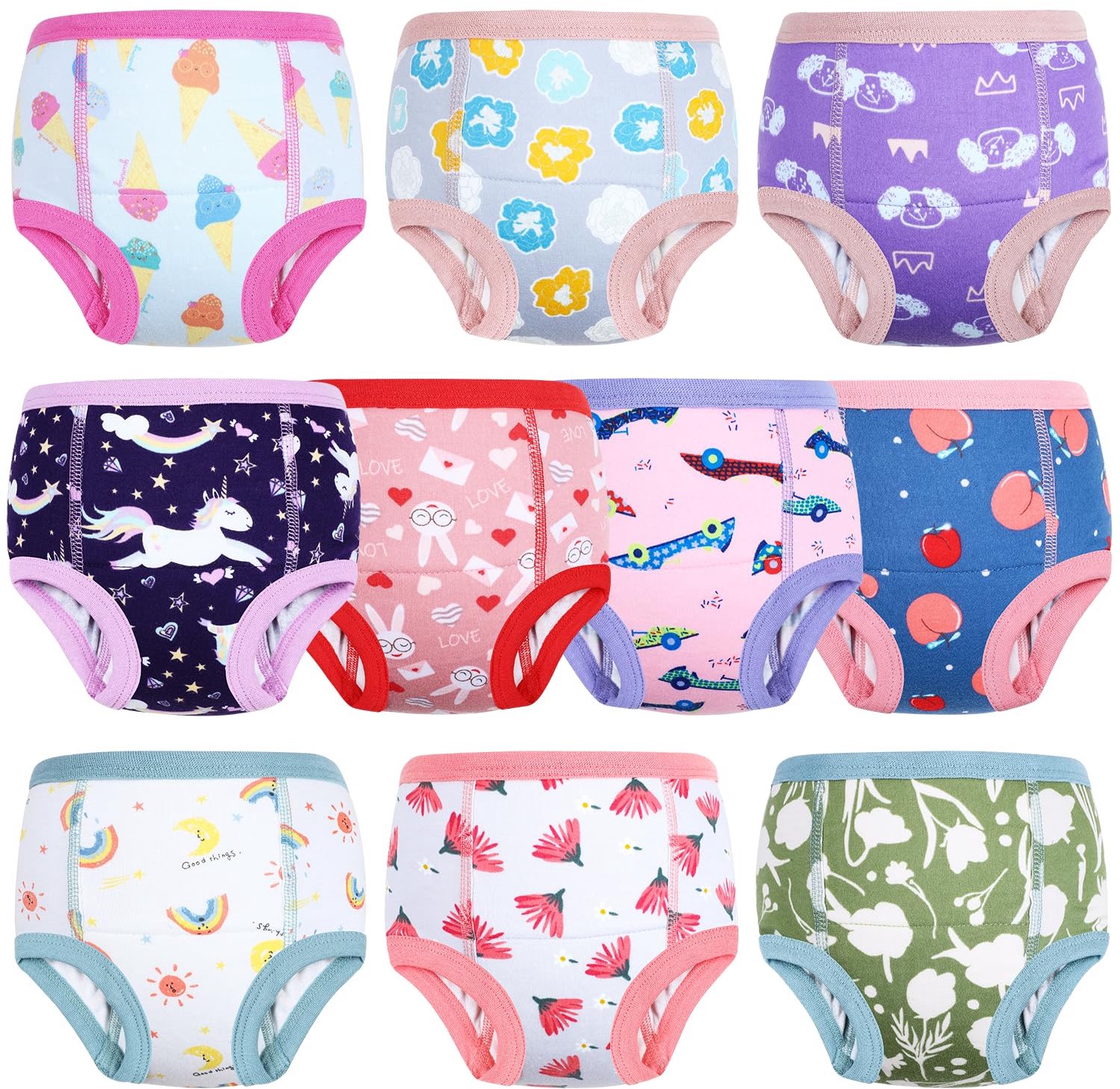 Baby Training Ondergoed - Absorberende Broekjes voor Jongens en Meisjes - 10 Stuks