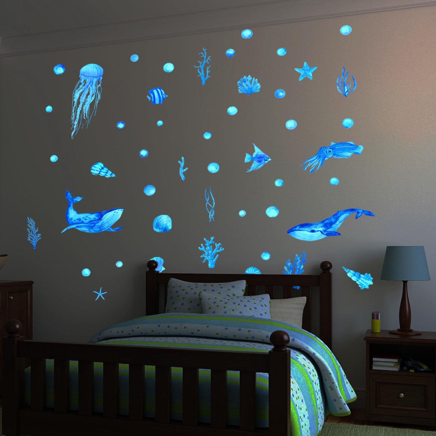 2 Stuks Fluorescerende Muurstickers van Zeedieren