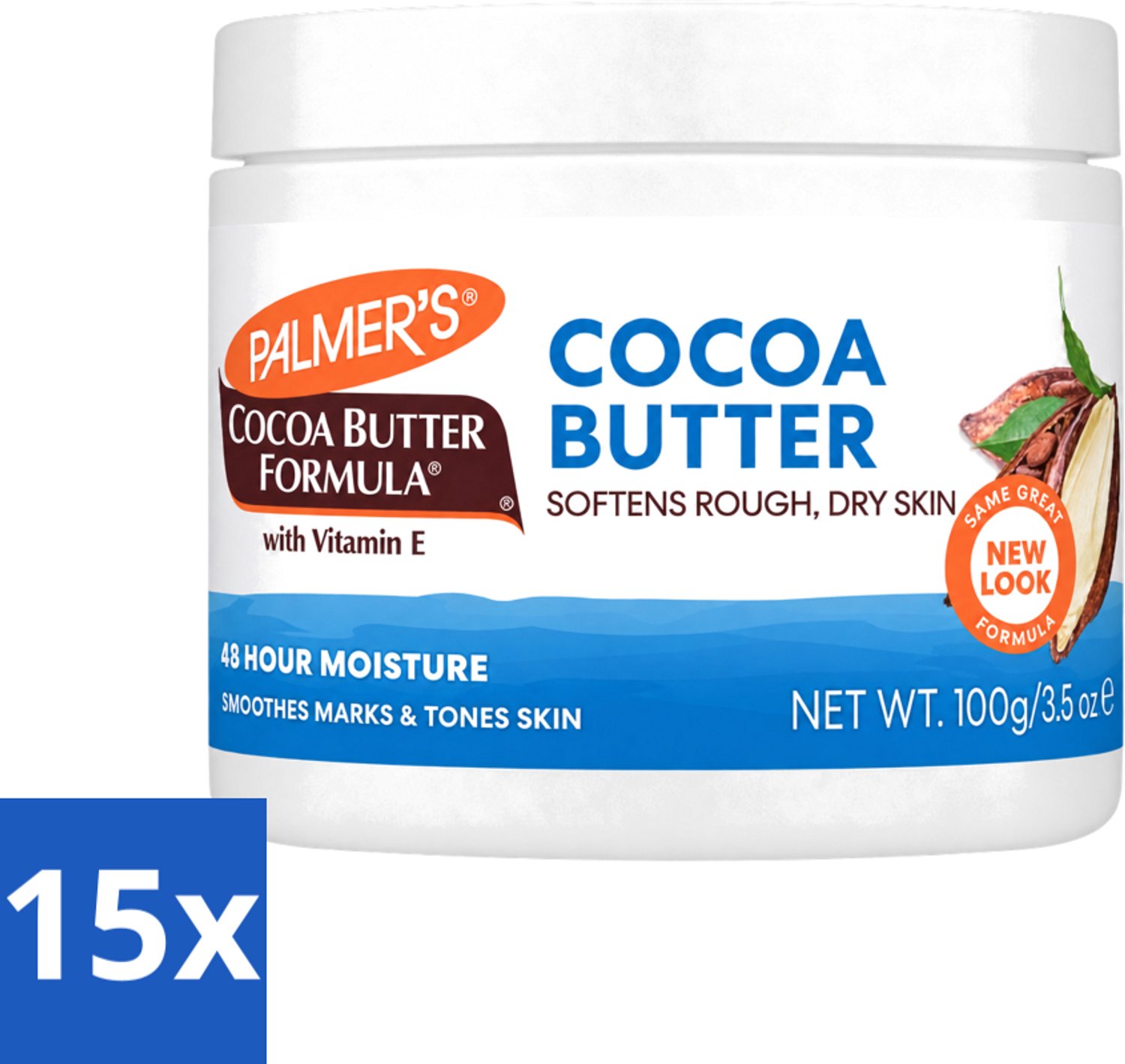 15 x Palmers - Huidverzorging - Cocoa Butter Formula Cream Jar - Intensieve Hydratatie - 100 g - Voordeelverpakking - 15 stuks