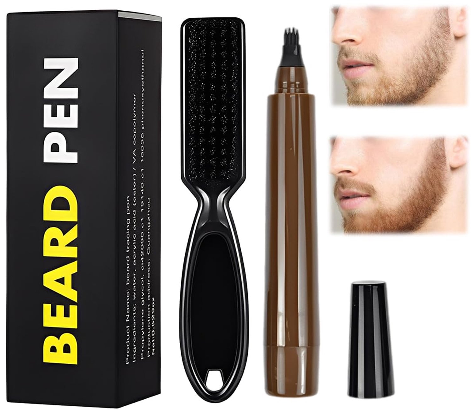 Baardpotlood Set met Borstel voor Mannen