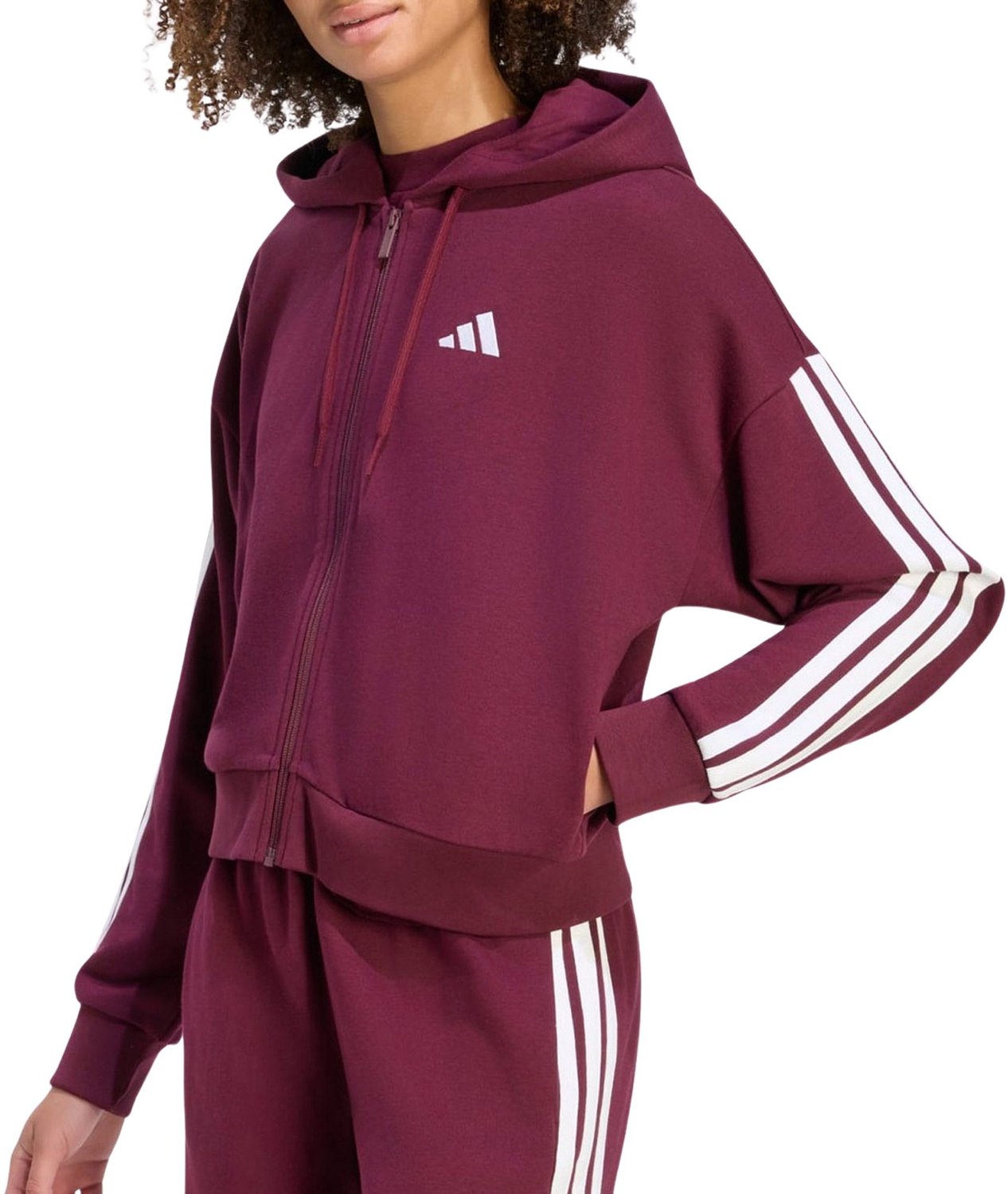 Adidas Essentials 3-Stripes Hoodie Dames Bordeauxrood