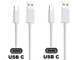 Câble USB C OneOne 2,0 m 2 pièces. Câble de données robuste. Câble de charge universel compatible avec les appareils Asus, ZTE, Fairphone, Sony, Nokia, Acer, Arnova, BlackBerry, Anker (Soundcore), Archos, Cardo et Sena.