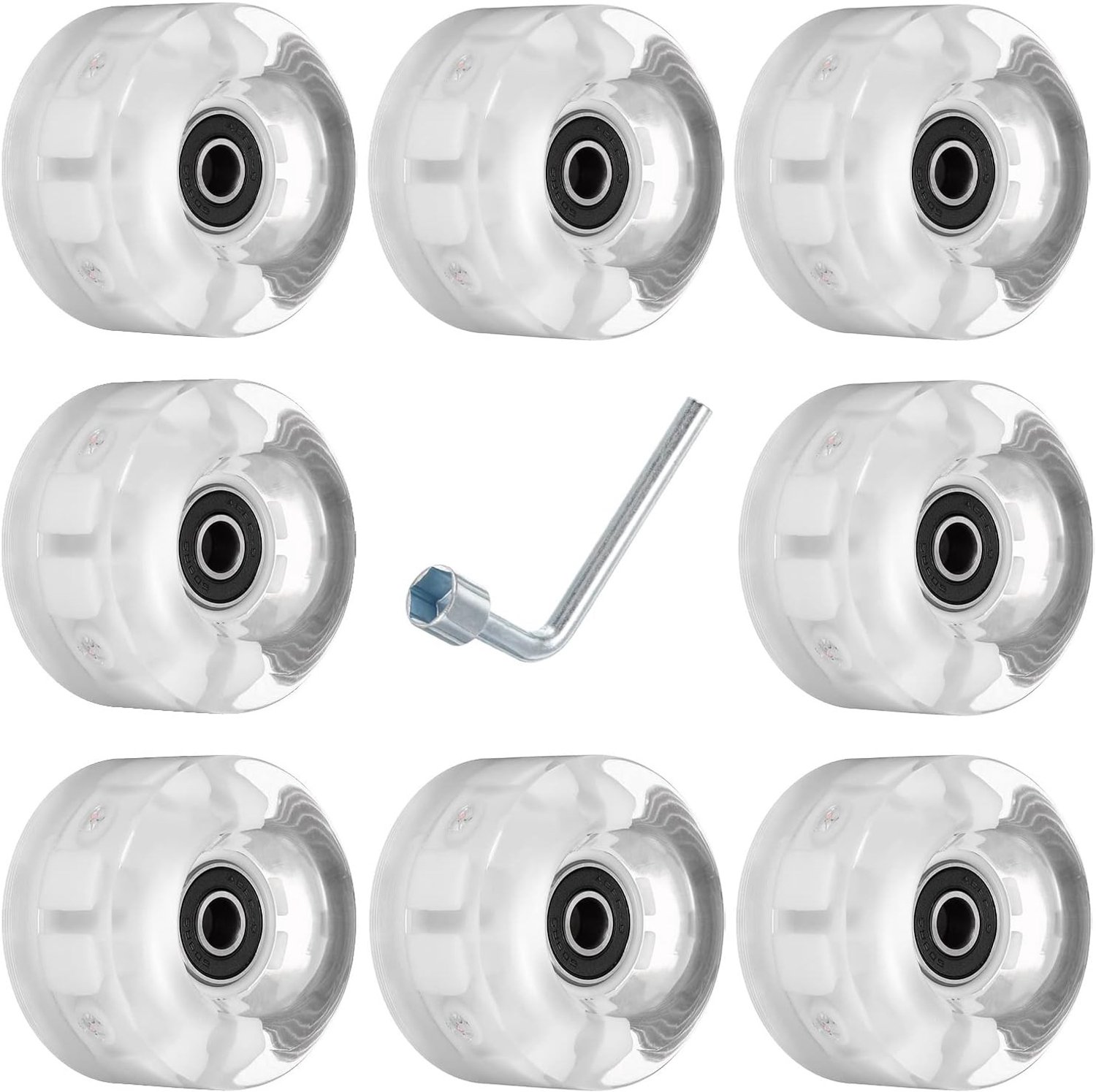 Lichtgevende Roller Skate Wielen 32 x 58 mm met Lagers 8 Stuks voor Quad Skates en Skateboards