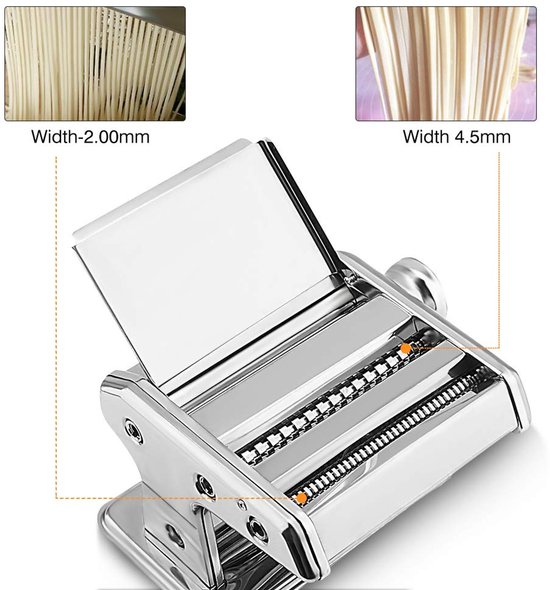 Pastamachine Handmatig - Roestvrij Staal - Pasta Roller - Noedelsnijder - Verstelbare Dikte 0,5-3 mm - Gezond en Comfortabel - Pasta Maker — afbeelding 4