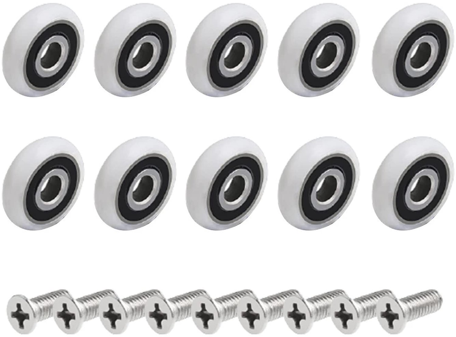 Douchedeur Rollen met Schroeven (Pack van 10, 25mm)