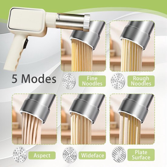 Handheld Elektrische Pastamaker met 5 Disc Mallen — afbeelding 2