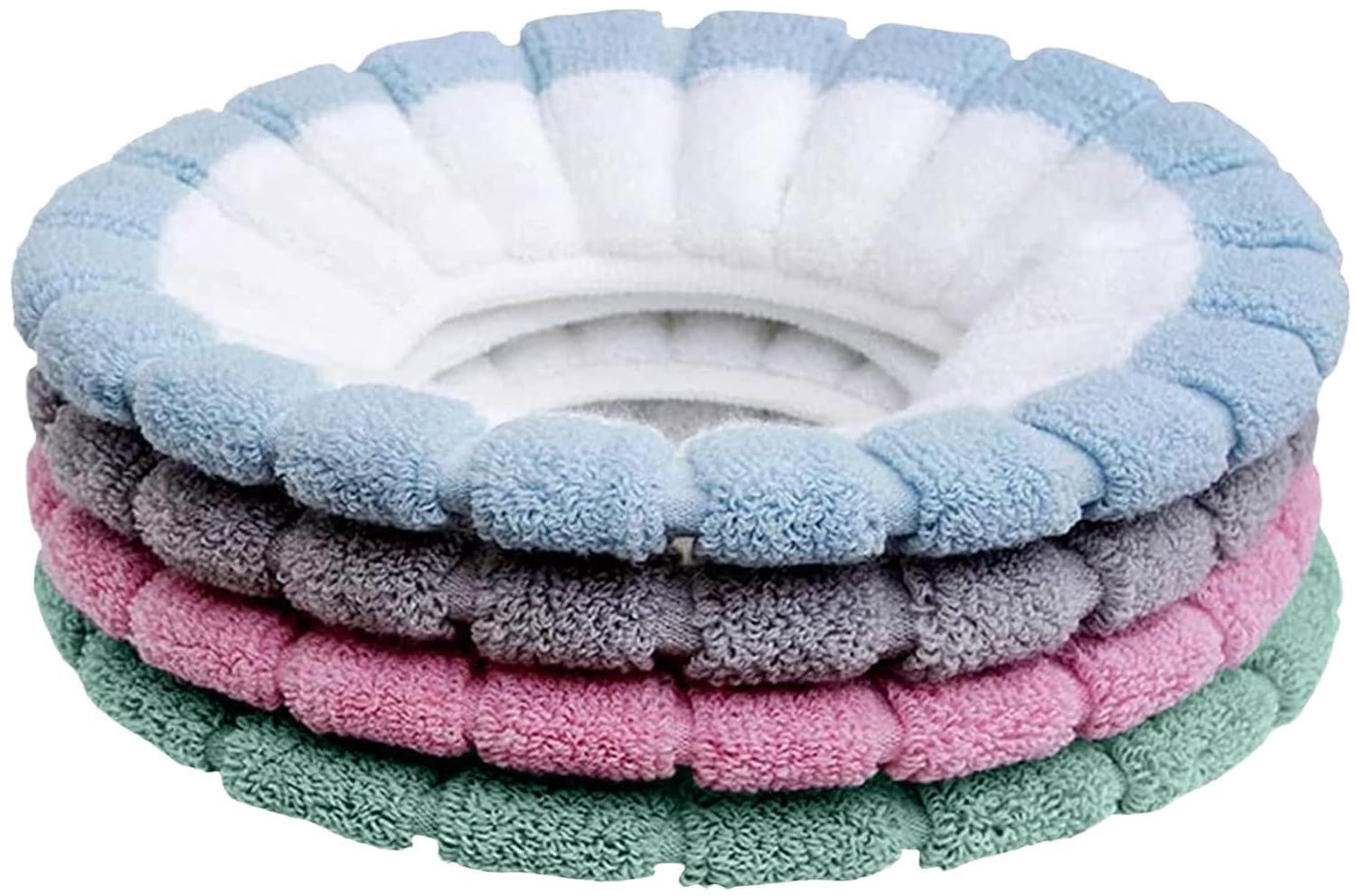 Toiletbrilhoes 4 Stuks - Wasbare en Dikke Warmtehoes - Grijs
