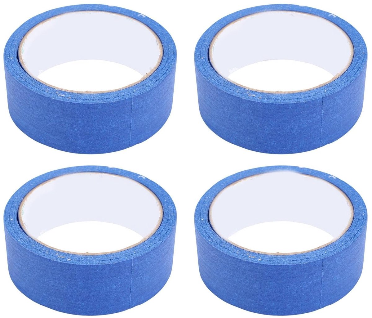 4 Stuks Verf Maskertape voor Auto Herstel, Handafbreekbare Crepe Papier Tape, Waterproof en Restloos 35mm x 20M