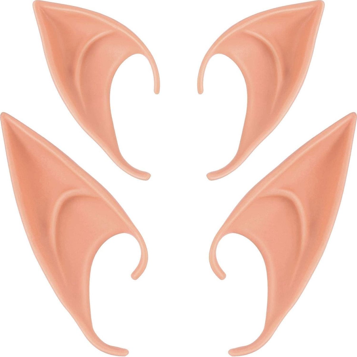 2 Paar Zachte Elforen van Latex voor Kinderen en Volwassenen, Perfect voor Cosplay, Halloween en Feestdecoraties