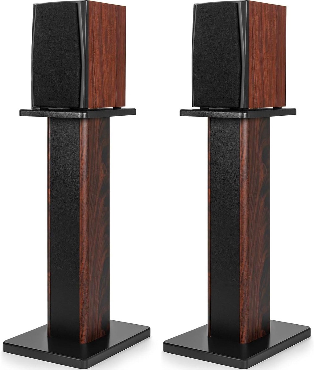 Luidsprekerstandaard Hout - Speaker Mount - Thuisbioscoop Geluid - Zandvulbaar Ontwerp - 60 cm Set - Bruin