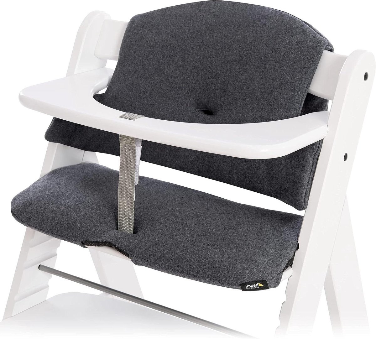 Stoelkussen Kinderstoel - Zitverkleiner Baby - Comfortabel Eten - Dubbele Rugvulling - 47 x 27 cm - Charcoal Jersey