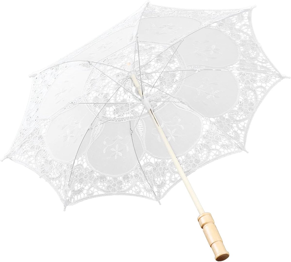 Parasol paraplu, vintage handgemaakte bruidsparaplu borduurwerk bruiloft handgemaakte fotografie rekwisieten bruiloft paraplu kant bruid dames handparaplu party decoratie podiumoptredens