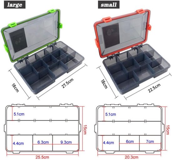 Dubbelzijdige transparante plastic visdoos voor het organiseren van kunstaas, met 11 vakken voor haken en kleine accessoires, ideaal voor vissers en hengelsportliefhebbers — afbeelding 5
