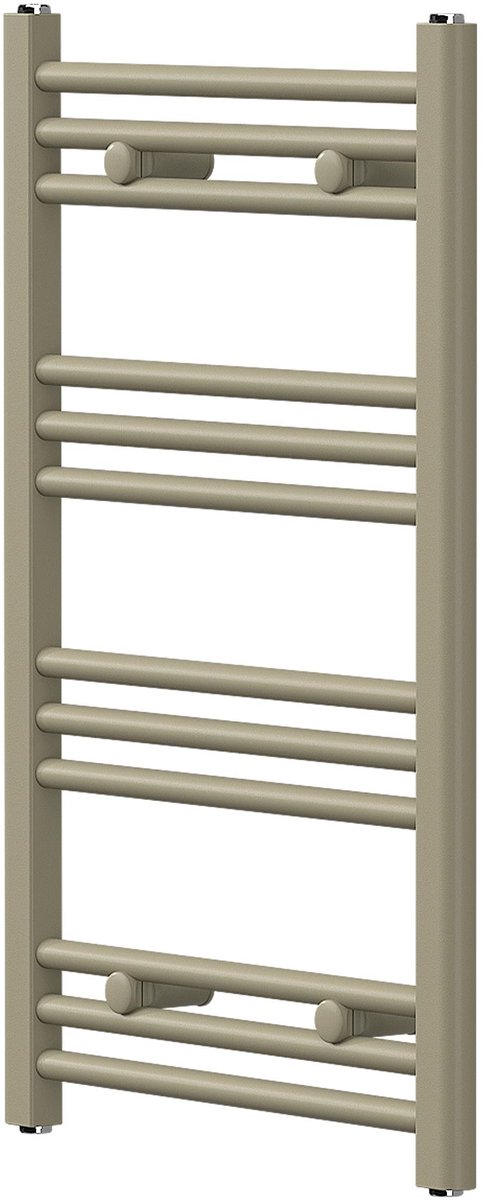 LuxeBath | Handdoekradiator Sahara, recht, met zijaansluiting, 500 x 800 mm, staal, beige, badkamerradiator, handdoekdroger, handdoekhouder voor de badkamer