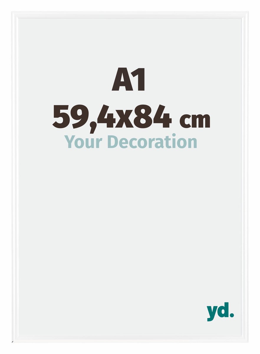 yd. Your Decoration - Fotolijst A1 59,4x84 cm - Kunststof - Wit Hoogglans - Bordeaux