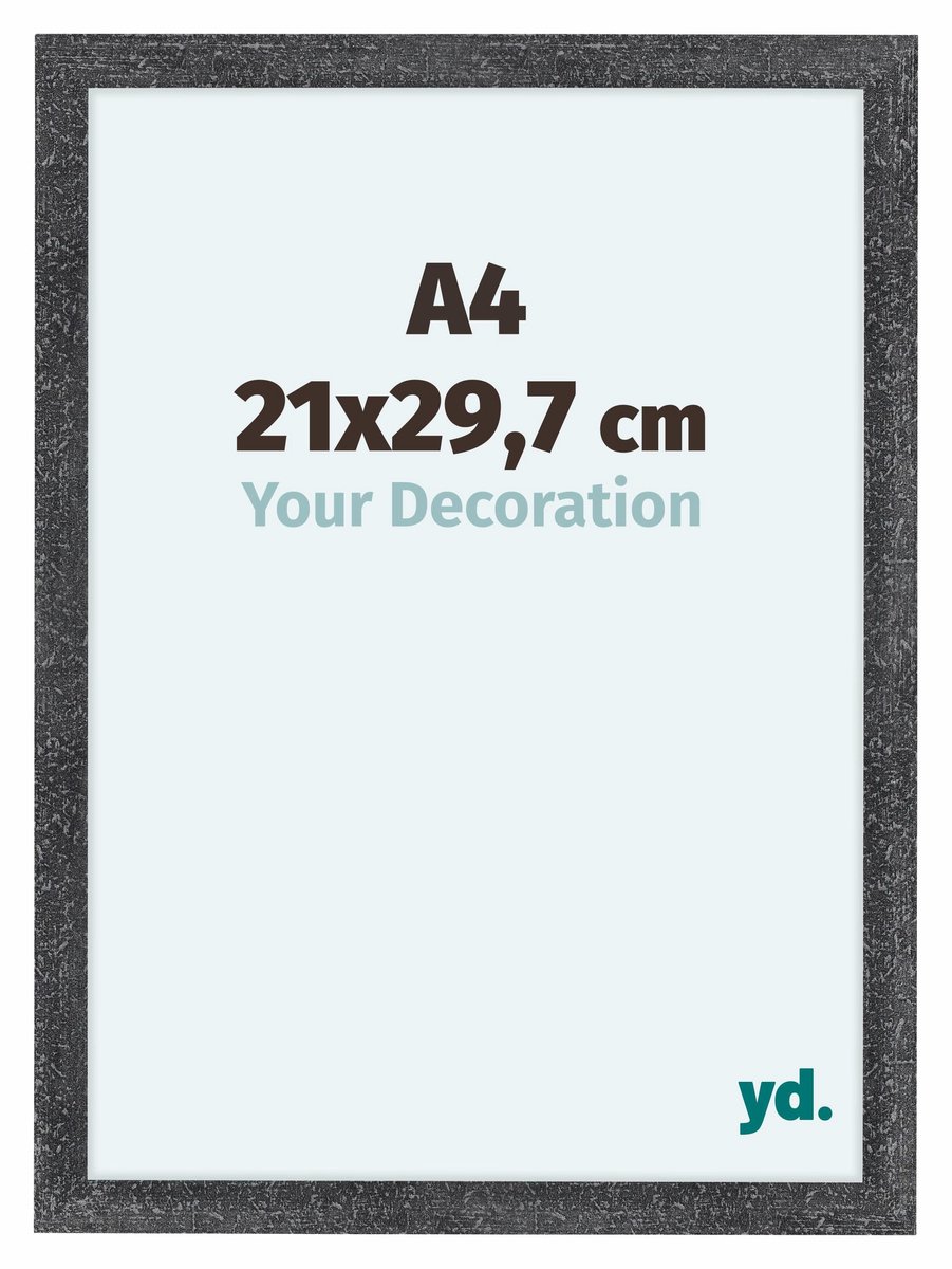 yd. Your Decoration - Fotolijst A4 21x 29,7 cm - MDF - Grijs Geveegd - Como