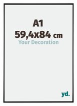 Your Decoration - Fotolijst A1 59,4x84 cm - Kunststof - Zwart Hoogglans - Evry