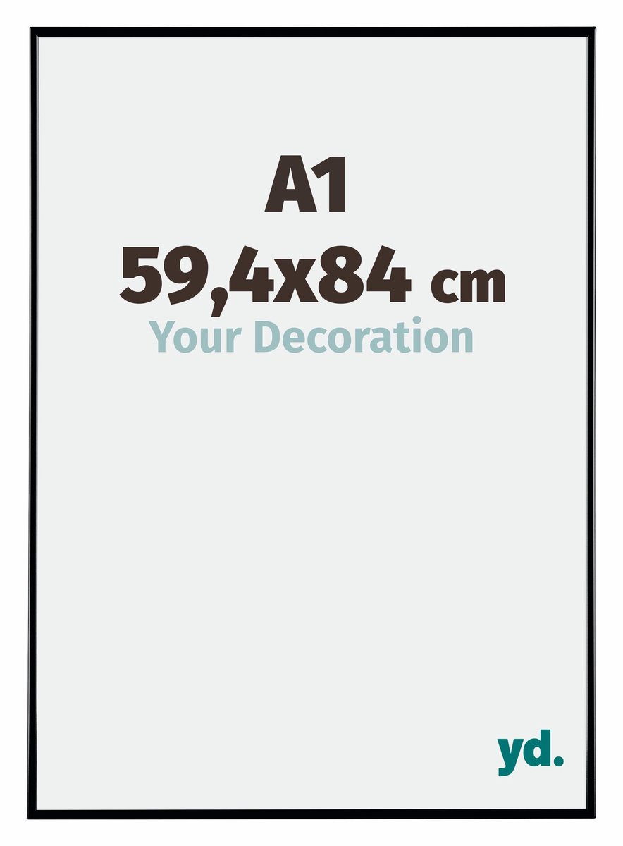 yd. Your Decoration - Fotolijst A1 59,4x84 cm - Kunststof - Zwart Hoogglans - Evry