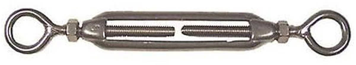 Hoogwaardige roestvrijstalen M6 oog-tot-oog spanner, open frame met borgmoer