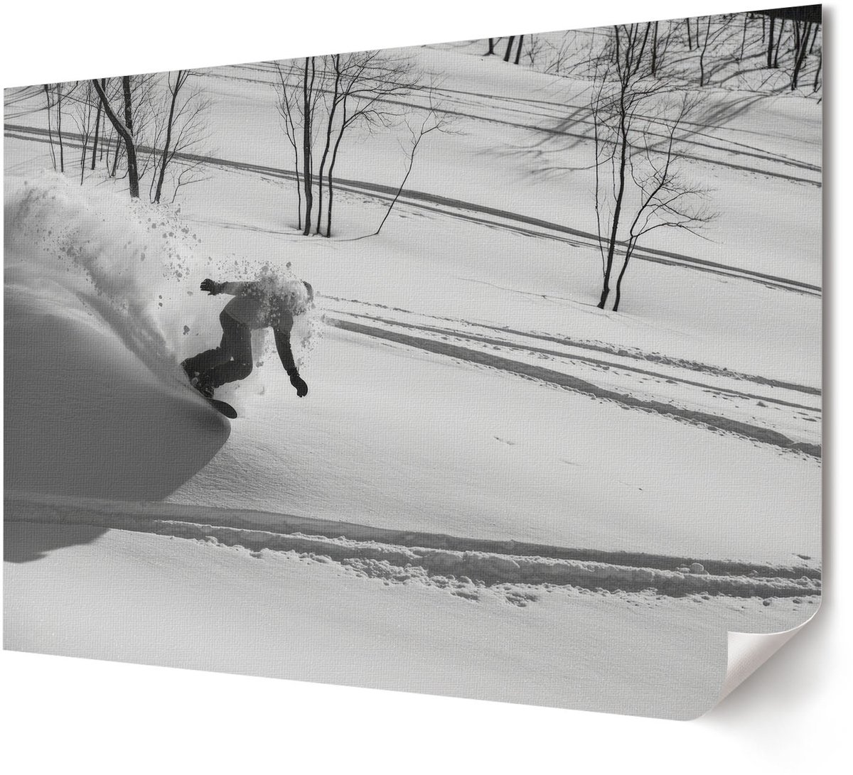 Coloray Polycanvas Wandposter - Vliegtuigmotor, Grijs - A4 - Bruin Wandposter - Rechthoek - Canvasposter - Woonkamer - Klassiek