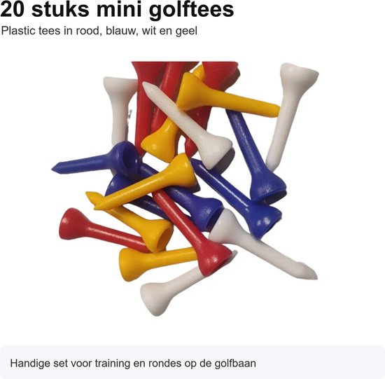 Golf tees - Plastic golf tee - Mini - Golf Accessoires - 20 stuks van LifeGoods — afbeelding 2