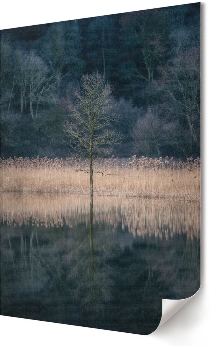Coloray Polycanvas Poster - Groene Heuvels, Schilderen - A3 - Groen Kunst - Rechthoek - Kunstposter - Woonkamer, Slaapkamer, Kantoor - Expressief