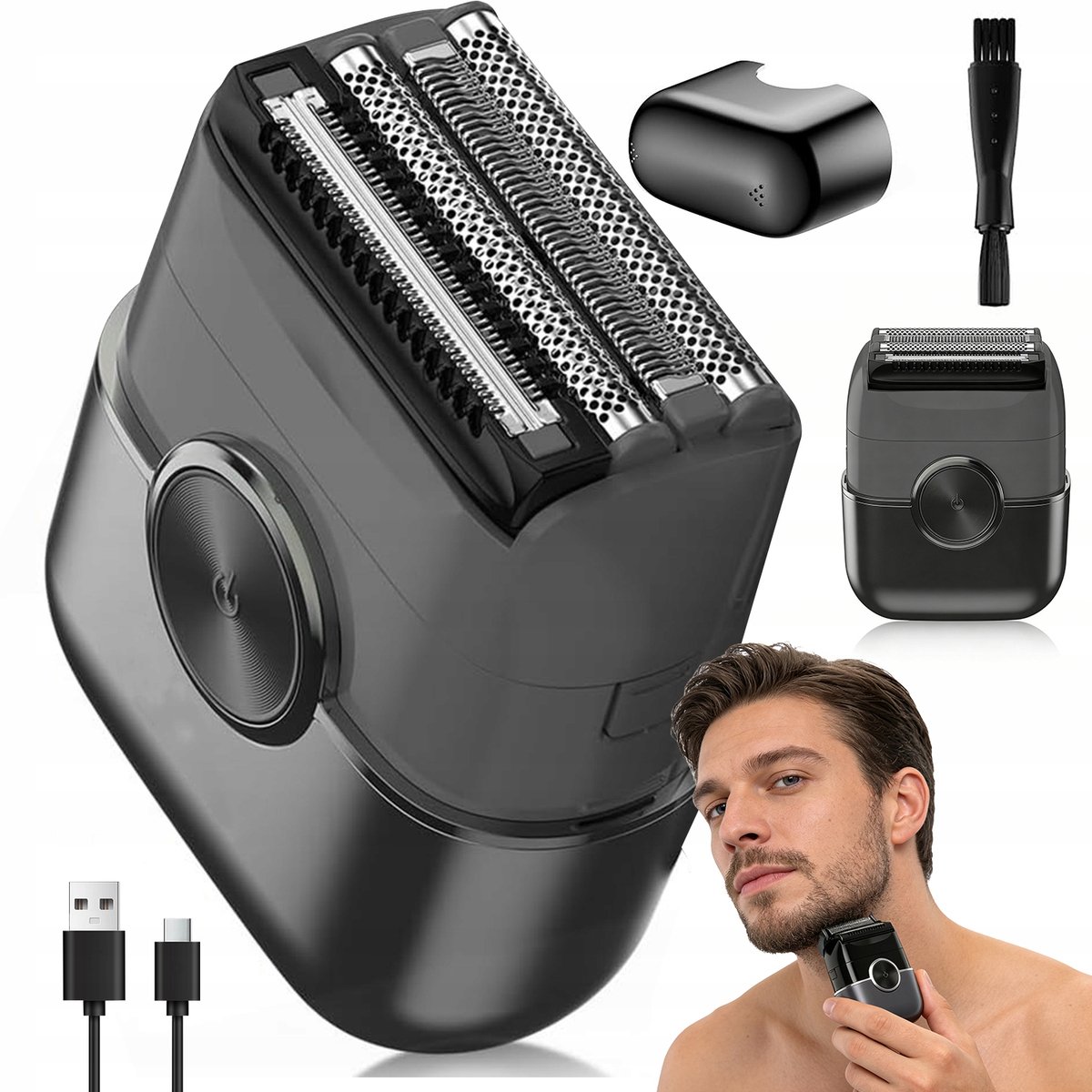 Draagbare Elektrische Scheerapparaat Mannen, USB-C Snel Laden, LED Display