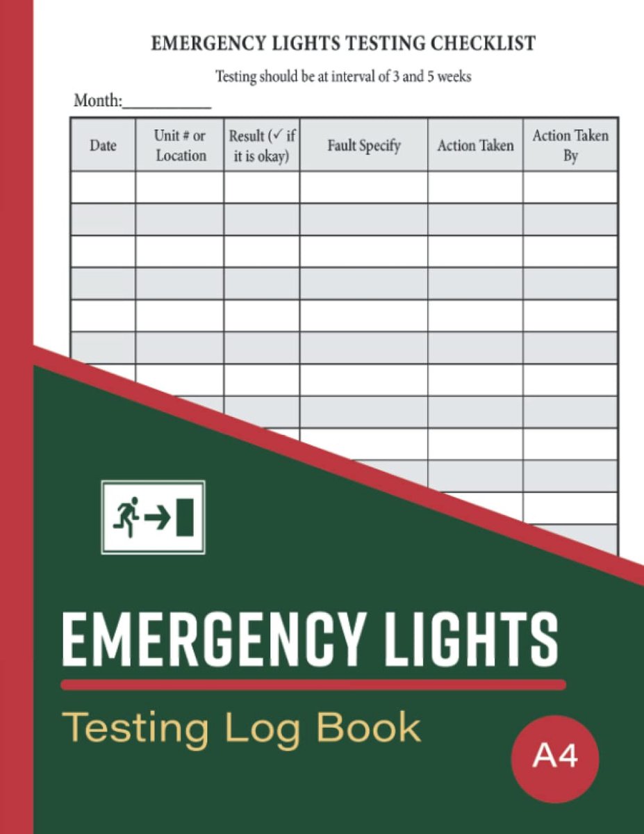 Emergency Lights Testing Log Book - ShopVlot