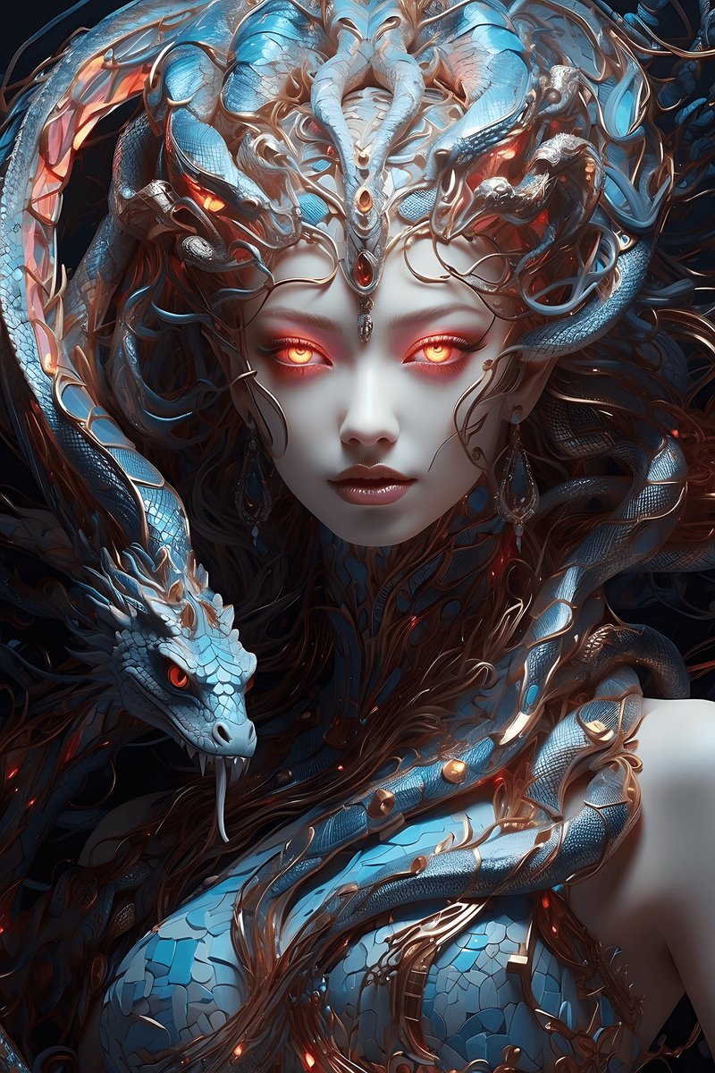Fantasieposter - Draken - Slangen - Meisjes - Uniek - posters - formaat 30x40cm - Wanddecoratie - XS2518MT