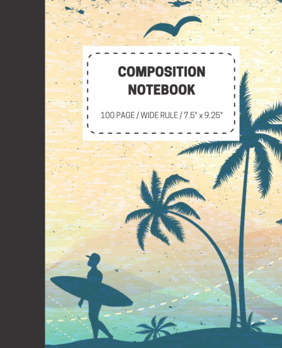 Surfing Beach: Composition Book - ShopVlot