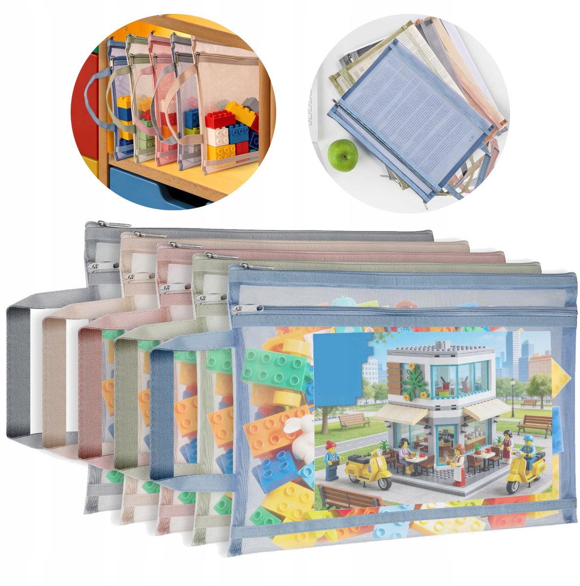 Set van 5 A4 Organizers met Rits - Ideaal voor Speelgoed, Puzzels & Documenten