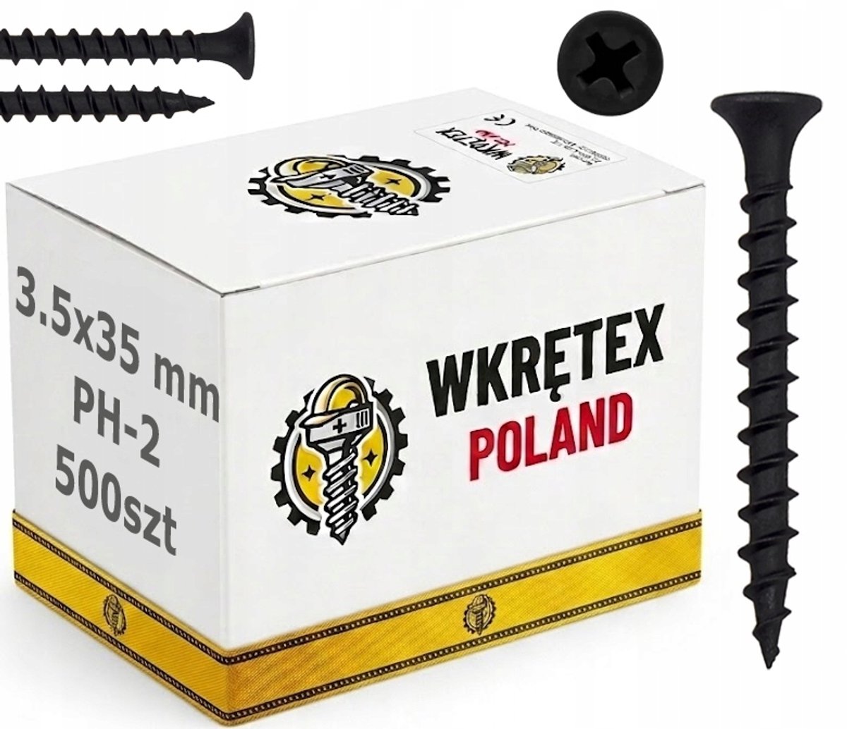 500x Zwarte Fosfaat Gipsplaat Schroeven 3.5x35mm voor Hout