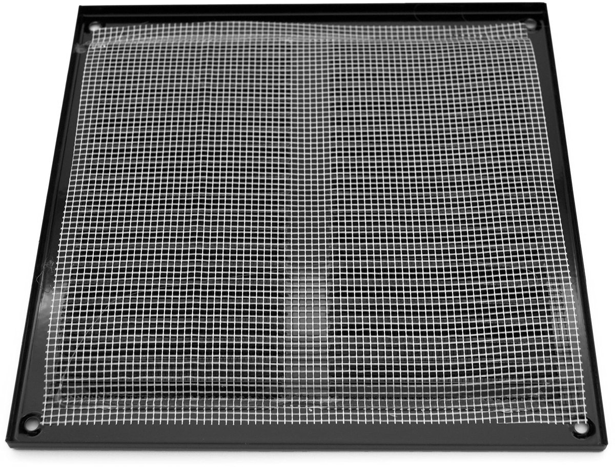 H&C VENT Ventilatiegrille 200 x 200 mm metaal zwart met insectenbescherming – vierkante HVAC weerbescherming Sheet - ShopVlot