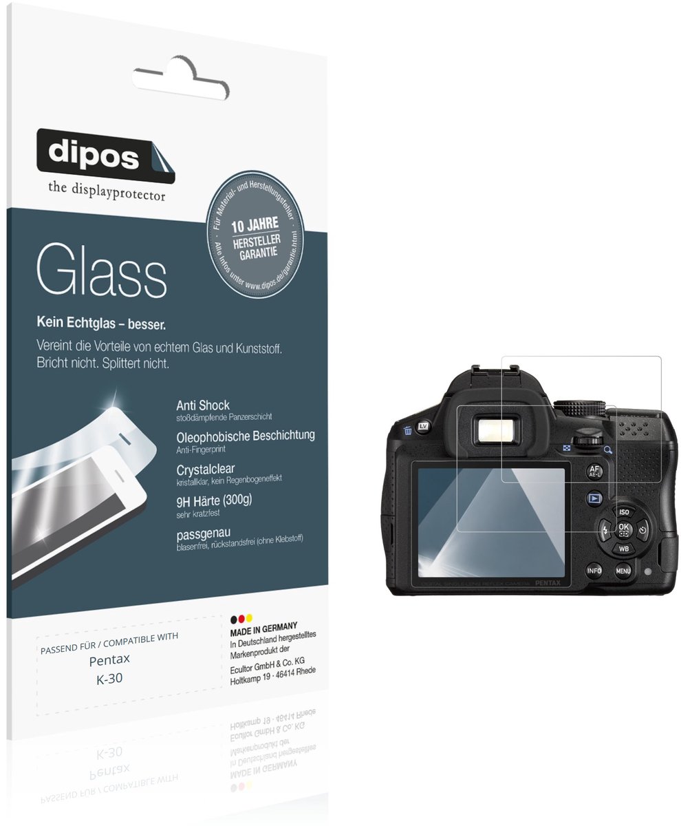 dipos – 2x Pantserfolie geschikt voor Pentax K-30 | 9H Screenprotector