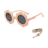 Maesy Baby Zonnebril Fleur - 1 t/m 3 jaar - Elastiek - Flexibel - UV400 Bescherming - Zonnebril Kind Bloem - Licht Roze