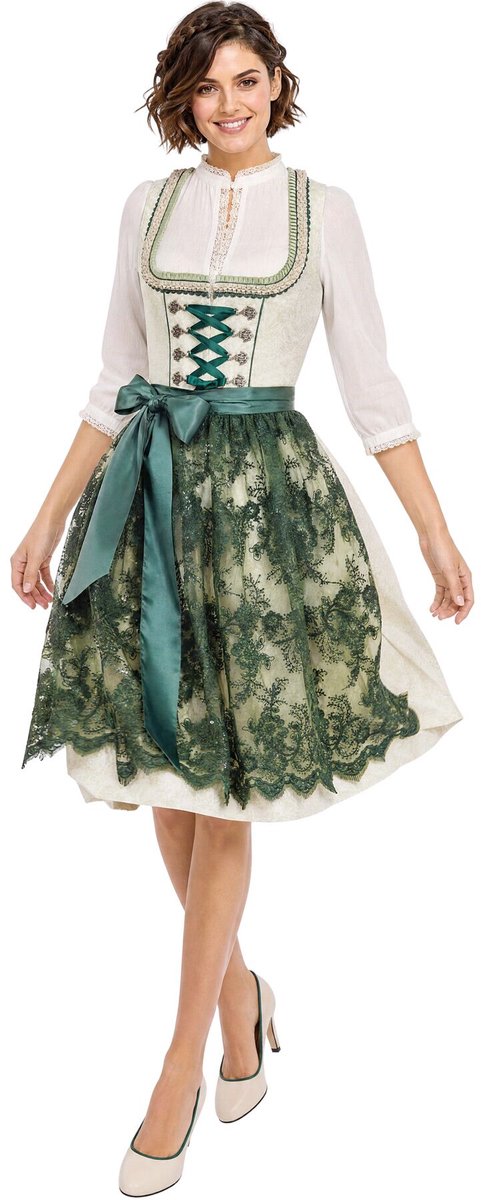 dressforfun Mini Dirndl Melanie - 42 - Groen - Verkleedkleding Oktoberfest - Duitse Jurk - Feestkleding - Klederdracht - Vrouwenkostuum - Feest - Partykleding