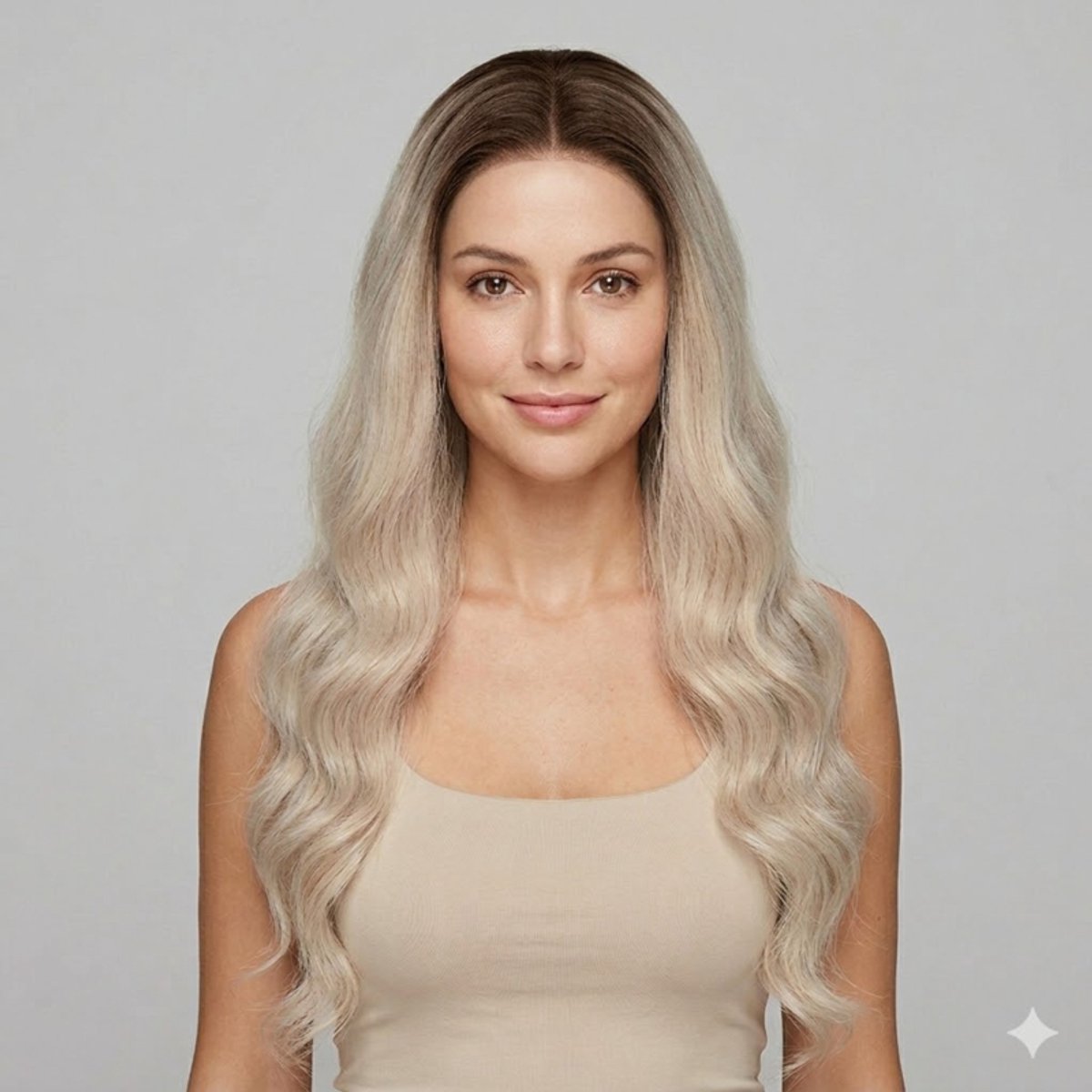 K&C Synthetische Lace Front Pruik - Miley (Donkerbruin naar Platina ombre)