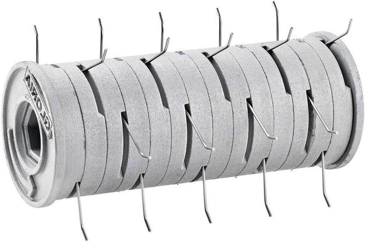 Gazonventilator Opzetstuk - Luchtroller Mosverwijderaar - Gazononderhoud - 28 Roestvrijstalen Tanden - 16.5 cm Breed - Zilverkleurig