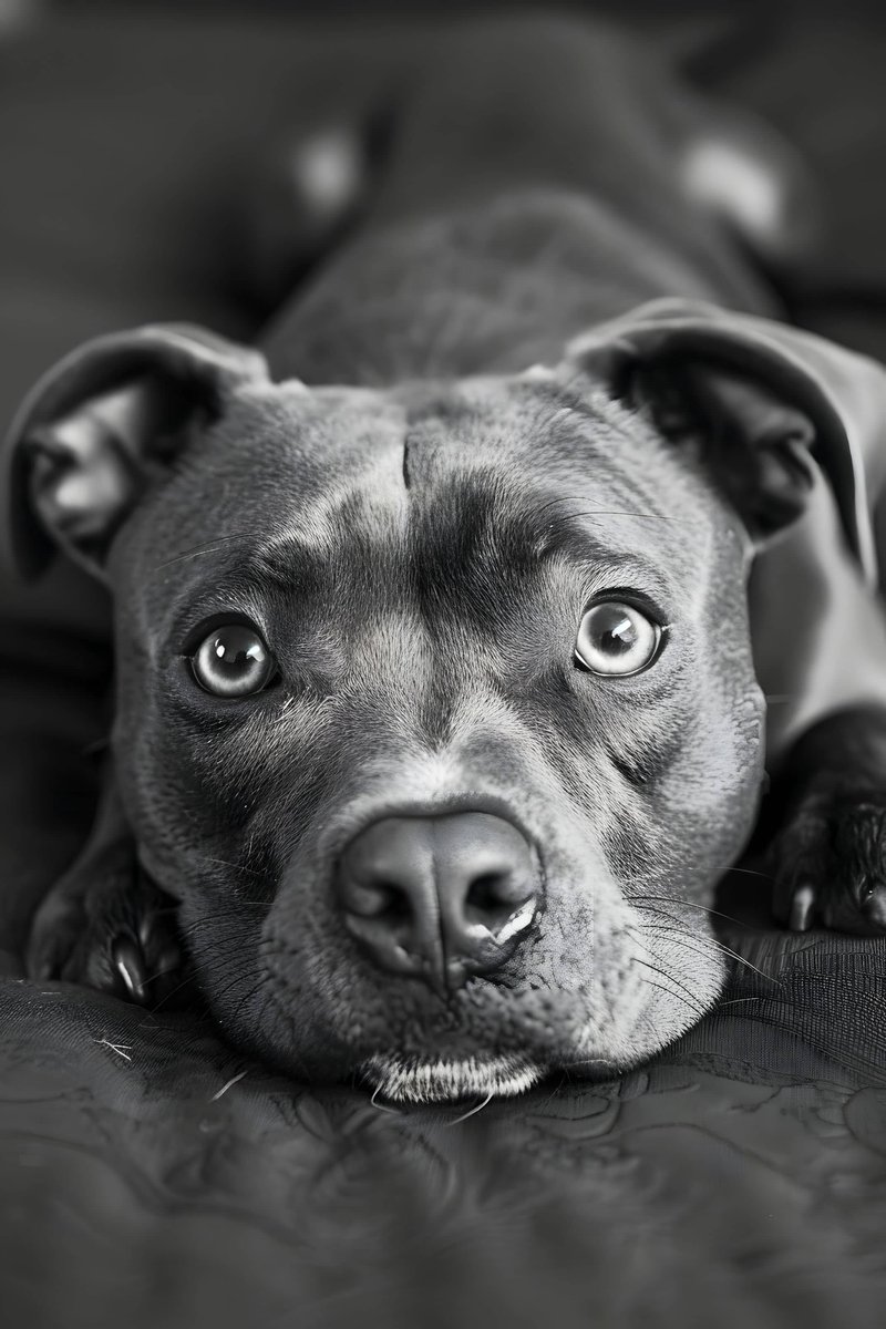 Zwart Witte Pitbull Poster - Pitbull - Stijlvolle - Hond - Dieren - Huisdier - posters - formaat 70x100cm - Wanddecoratie - L3019MT