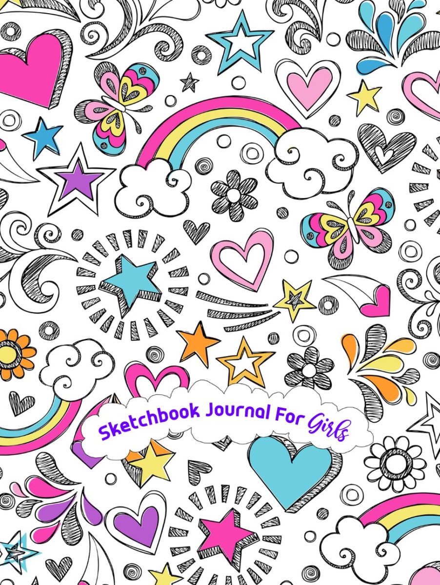 Sketchbook Journal for Girls: 110 pages, White paper, Sketch, Doodle and Draw - ShopVlot