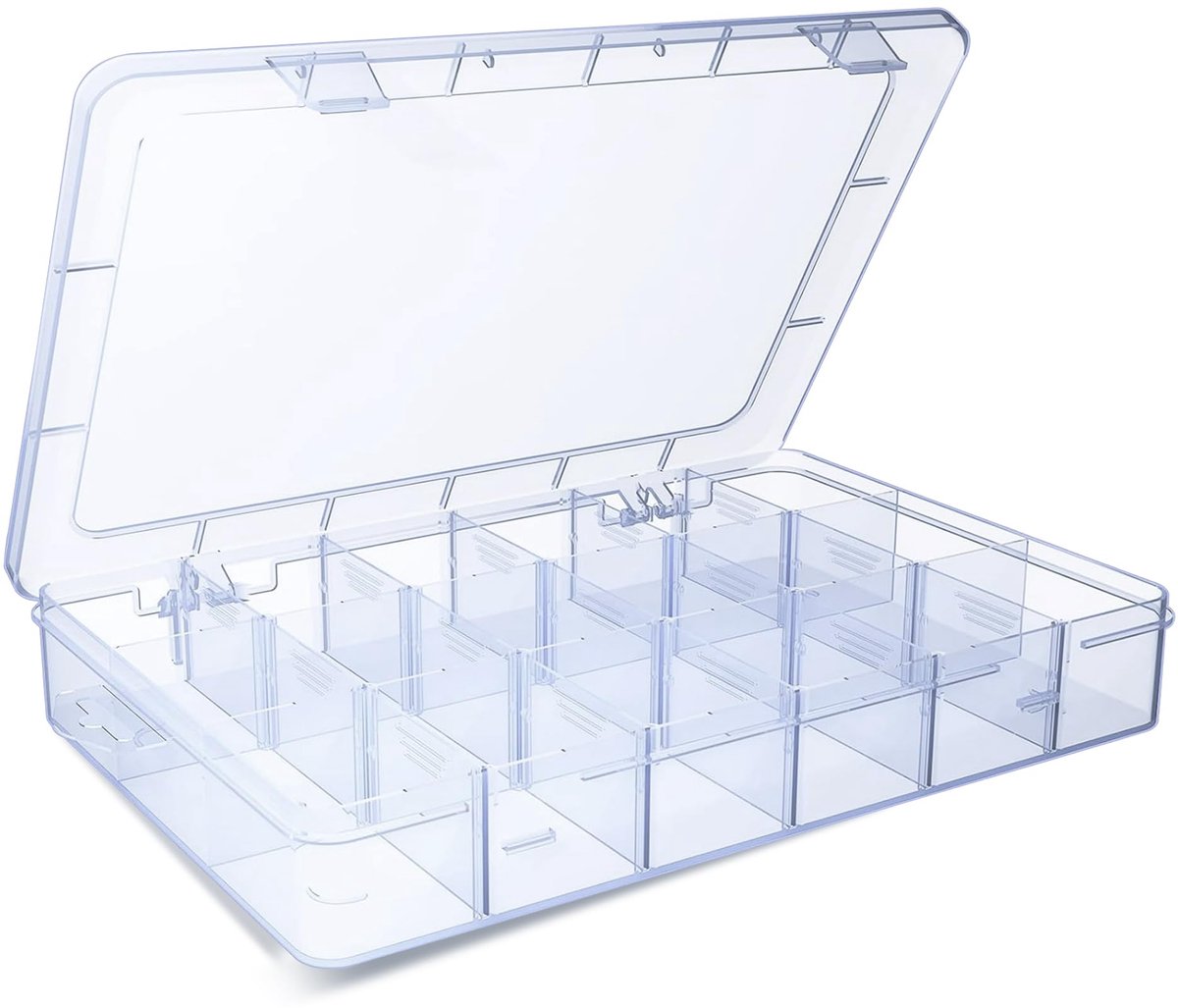 G4GADGET Opbergdoos van doorzichtig plastic, 18 rasters, stapelbare organizer voor kralen, sieraden - ShopVlot