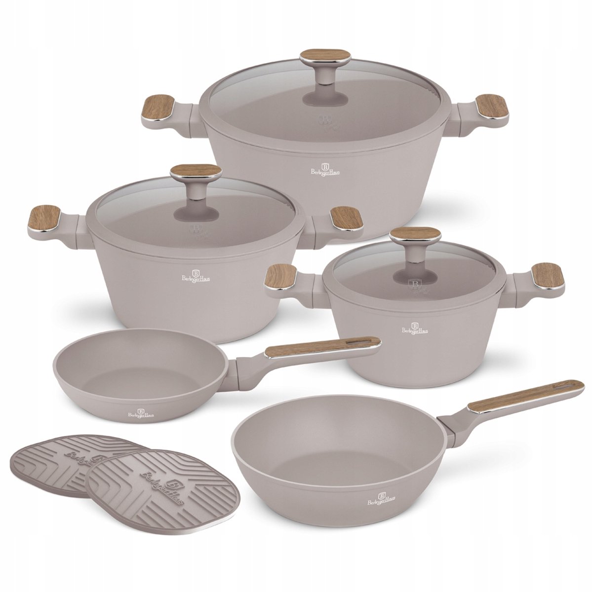 BerlingerHaus Taupe Nordic Pannenset 10-delig - TitanPro Coating