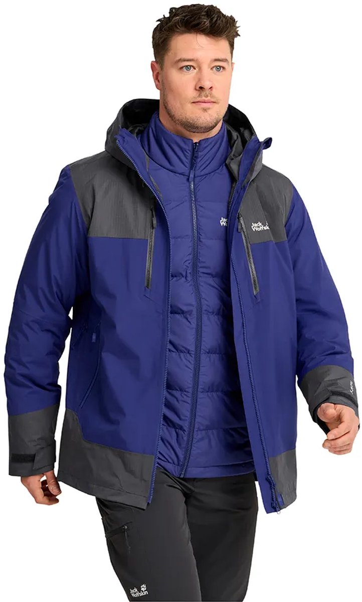 Jack Wolfskin Jasper Decade 3in1 Afneembare Jas Paars S Man