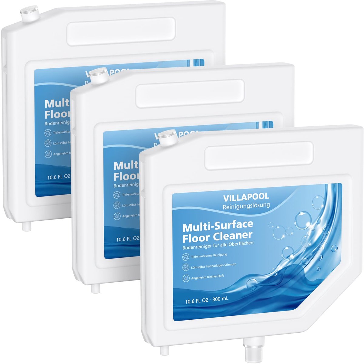 VILLAPOOL Vloerreiniging (300 ml × 3), compatibel met Dreame L10s Ultra/S10/S10 Pro/S10 Plus, sterk geconcentreerd - ShopVlot