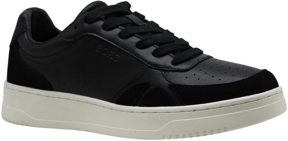 Björn Borg Victory Leren Sneaker Heren Lage Schoen Mannen - Zwart - Maat 42