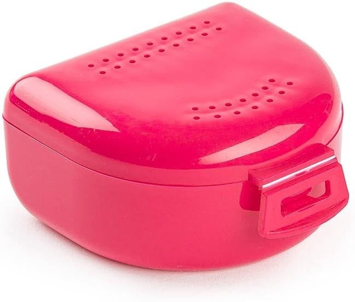 Bewaardoos voor Beugels en Tandprothesen - Magenta - M - Duurzaam en Draagbaar - Voor dagelijks gebruik en reizen
