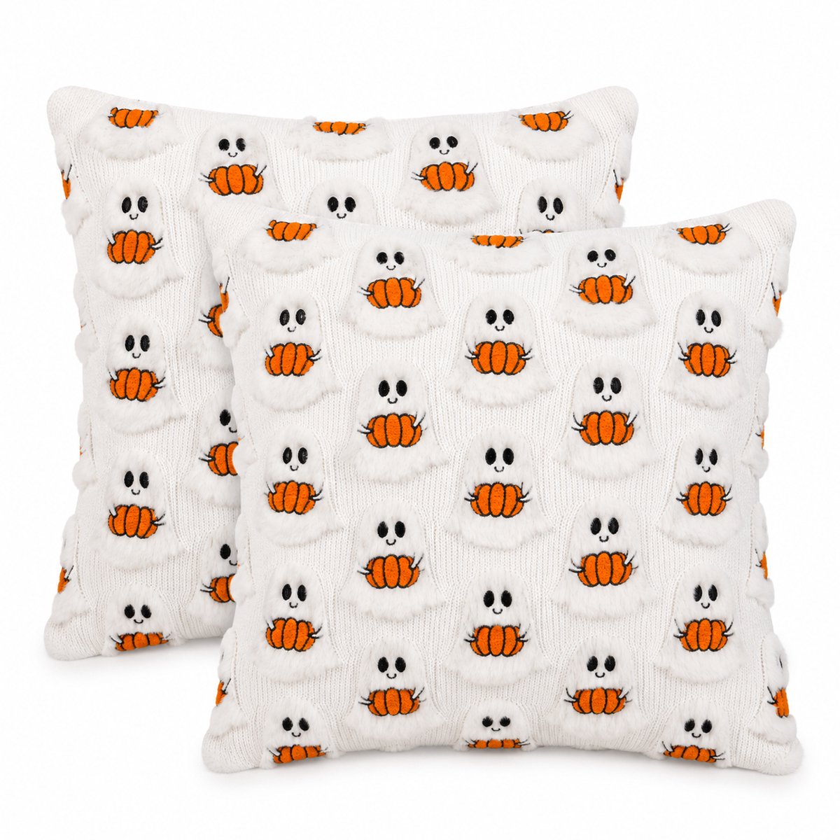 VHV - Halloween Kussenhoes - 2Stuck Kussensloop - 45*45 cm - Pluche Feest decoratie Sierkussen - Voor bank, bed, sofa, stoel, Thanksgiving,Halloween - Geen kussenkern